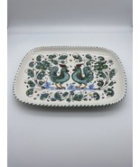 Nova Deruta Oval Ceramic Tray Serving Plater White Green Leaf Rooster It... - £33.35 GBP