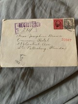 Us 1929 Registered Stamp Sc B1159 Registered Cover St. Petersburg Florida - $0.99