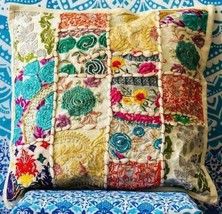 Patchwork Pillow Cover Handmade Vintage Cushion Cover Indian Pillow Covers JP164 - £13.82 GBP+