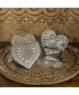 Embossed Galvanized 5” Heart Wall Pocket Set Of 3 - $11.75
