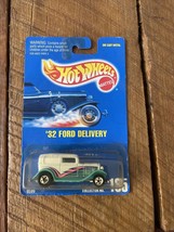 Vintage Hot Wheels 1991 Turquoise-White &#39;32 Ford Delivery #135 New On Blue Card - £8.53 GBP