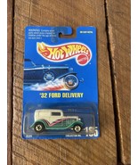Vintage Hot Wheels 1991 Turquoise-White &#39;32 Ford Delivery #135 New On Bl... - $209.65 MXN