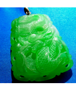 Earth mined Jadeite Jade Vintage Carve Dragon Pendant Green Semi Translu... - $179,371.28 MXN