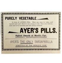 Ayers Sarsaparilla Medicine 1894 Advertisement Victorian Worlds Fair ADB... - $184.45 MXN
