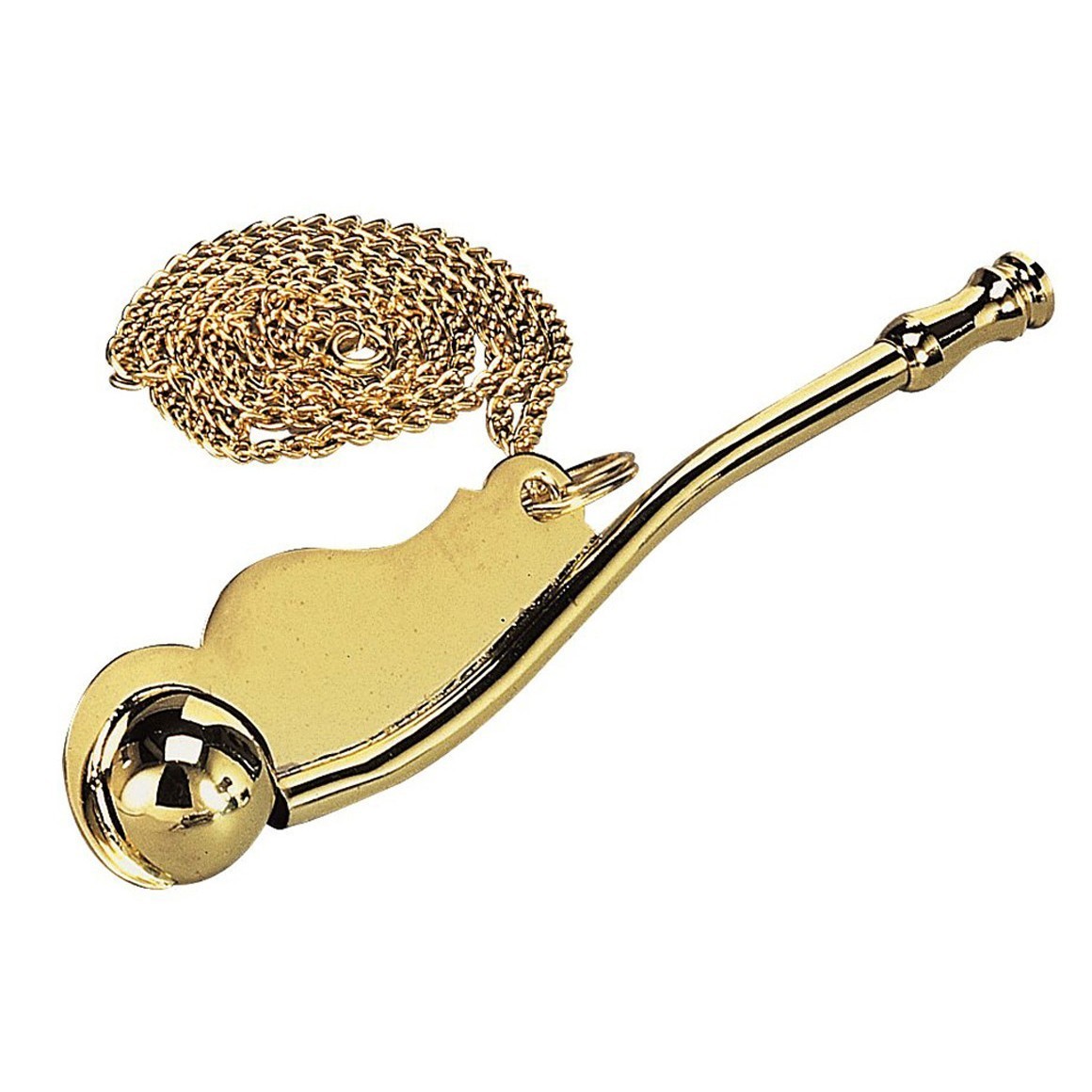 Brass Boatman's Whistle & Chain Bosun's Call Boatswain Pipe Navy Marine Ship Item image 2