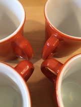 Vintage 60s set of 4 Corelle by Pyrex Burnt Orange mugs (discontinued and rare) image 5