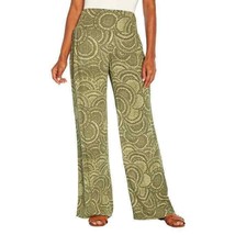 Three Dots Printed Palazzo Comfy Casual Pants Green Women&#39;s Sz M NWT - $16.38