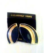 Exclusively Yours Jewelry Yellow Blue Clip On Earrings 1.5” Long - £5.49 GBP