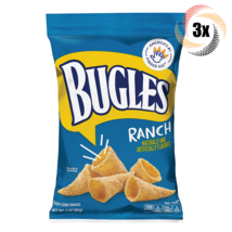 3x Bags Bugles Ranch Flavor Crispy Naturally Flavored Corn Chips Snacks 3oz - £12.28 GBP