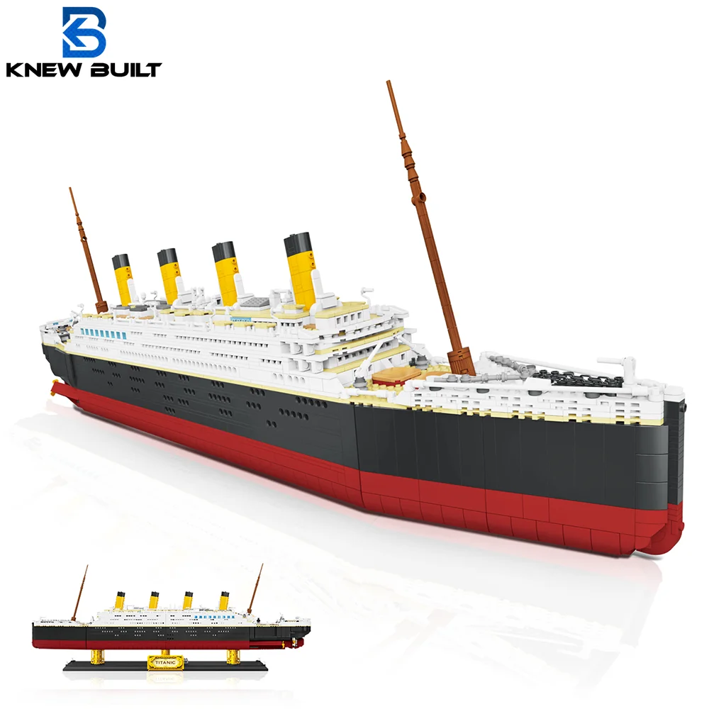 KNEW BUILT 74*23cm Big Titanic Cruise Ship Model Small Build Blocks Toys Kit for - £170.14 GBP+