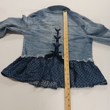 Knox Rose RN#17730 Women’s Blue Full Button Denim Jacket Pleated Buttom Size XS image 7