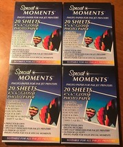 4 Packs Special Moments 4&quot;x6&quot; Glossy Photo Paper For INK JET PRINTER 80 ... - £7.44 GBP