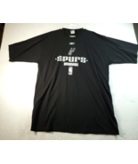 NBA San Antonio Spurs Reebok T Shirt Mens Tall XL Black Knit Logo Basket... - £6.56 GBP