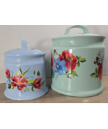 2 Pc Pioneer Woman Keeper Set: Onion &amp; Garlic Stoneware SET Spring Floral - $1,290.81 MXN