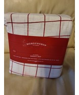 Wondershop Flannel Sheet Set Twin Red Stripes Windowpane - $434.78 MXN