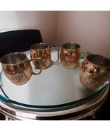 Set of 4 Moscow Mule Mugs Copper  &quot;Drink Like A King&quot; With Box - $556.56 MXN