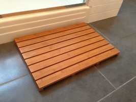  Bamboo Bath Mat- Spa Sauna Floor Mat - Non Skid Solid Bamboo - £47.40 GBP