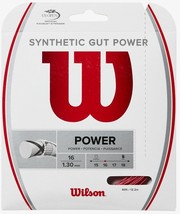 Wilson - WR830130216 - Synthetic Gut Power Gauge 16 Tennis String Set - Red - £12.74 GBP