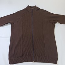 Lumber Casual Men's Brown Long Sleeve Full Zip Sweater Jacket Size Large image 12