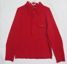 Sir Pendleton Men&#39;s VTG 70s Red Zephyr Wool Sz M Red Pullover Shirt Hole... - £55.80 GBP