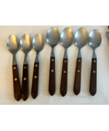Vintage WF Washington Ford Town &amp; Country Spoons Wood Handle Lot of 7 - $465.82 MXN
