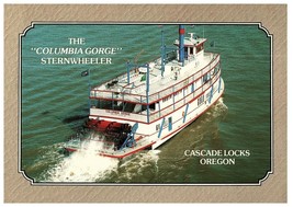Aerial View &quot;Columbia Gorge&quot; Sternwheeler Ship Cascade Locks OR Postcard - £4.06 GBP