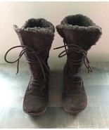 Rocket Dog Boots Womens 8 Tall Brown Manmade Suede Lined Shearling-Style... - £18.99 GBP