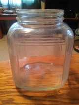 000 Vintage Square Ribbed Coners Glass Ja Clear Screw Top Paper Label Bi... - $15.99