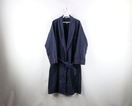 Vtg 90s Eddie Bauer Mens Medium Distressed Chamois Cloth Belted Bath Robe USA - £46.67 GBP