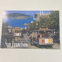 San Francisco CA, Cable Car, Hyde Street Hill, Alcatraz Island, Vintage Postcard - £3.51 GBP