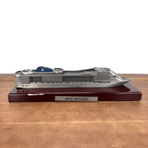 MSC Divina 11&quot; Long Metal Cruise Ship Wood Base Collectible - £56.46 GBP