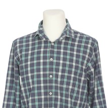 Billy Reid Blue Green Check Button Down Casual Shirt Mens Medium Standar... - £27.63 GBP