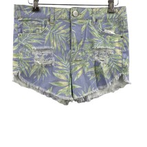 Love Fire Palm Print Distressed Cutoff Shorts Size 3 New  - £14.36 GBP
