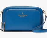 NWB Kate Spade Dual Zip Staci Crossbody Dark Blue Leather WLR00410 Gift ... - £83.08 GBP