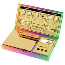 Shiny Digital Gram Scale 200G X 0.01, Chrome Rainbow Mini Scale For Food Ounces  - £23.94 GBP