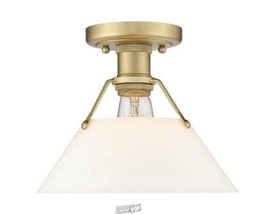 Golden Lighting-Orwell 10&quot; Wide Semi-Flush Ceiling Fixture with Frosted Shade - £64.45 GBP