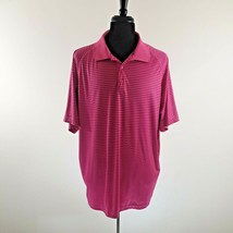 Slazenger Short Sleeve Shirt Polo Mens XXL Golf Pink Polyester Logo Activewear - £11.59 GBP