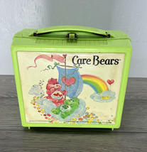 Vintage 1983 Aladdin Care Bears Green Lunch Box Good Luck Love A Lot - £14.54 GBP