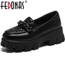 FEDONAS Platform Shoes For Women 2021 Spring Metal Decoration High Heels Pumps F - £105.00 GBP