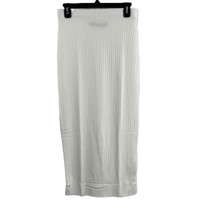 Enza Costa White Sweater Ribbed Extra Soft Long Skirt Medium Made In USA New - £87.64 GBP