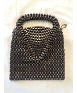 Vintage Brown Wooden Beaded Bag - $1,770.67 MXN