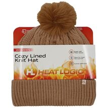 Heat Logic Women's Cable Pom Beanie with Cozy Sherpa Lining - $18.99