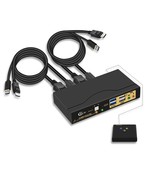 2 Port Usb 3.0 Displayport Kvm Switch Dp 1.4 For 2 Computers Support 4K@... - £106.93 GBP