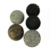 Scratch &amp; Dent Neutral Assorted Textures 3 Inch Decor Ball Figurines Set of 7 - £31.10 GBP