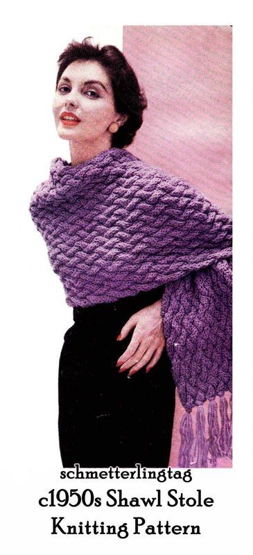 c1950 Vintage Fascinator Shawl Crochet Pattern Feminine Stole 2 - $4.99