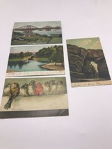 Postcard Lot of 4 Early 1900s Forth Bridge Trollhattan Birds Olean NY Colored   - £12.36 GBP