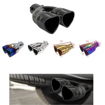 Dual Heart Shaped Car Stainless Steel Rear Exhaust Pipe Tail Muffler Tip 2.5&quot; - £35.87 GBP