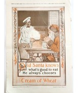 1920 Cream Of Wheat Old Santa Knows Christmas Bird Art Advertisement Cer... - $1,330.29 MXN