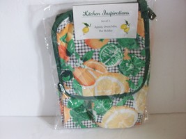 NEW Kitchen Inspiration Citrus Motif Apron,  Pot Holder and Oven Mitt - Set Of 3 - £9.49 GBP