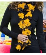Team Spirit Steelers - Handknitted Ruffled Scarf - New - $10.88
